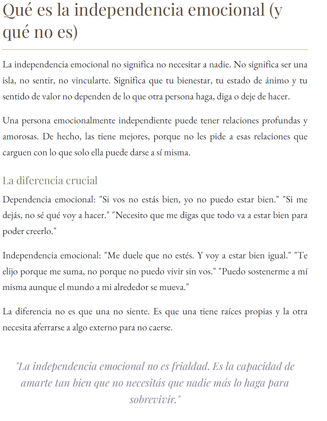 EL ARTE DE DECIR QUE NO - VOL4 " Independencia emocional y económica"
